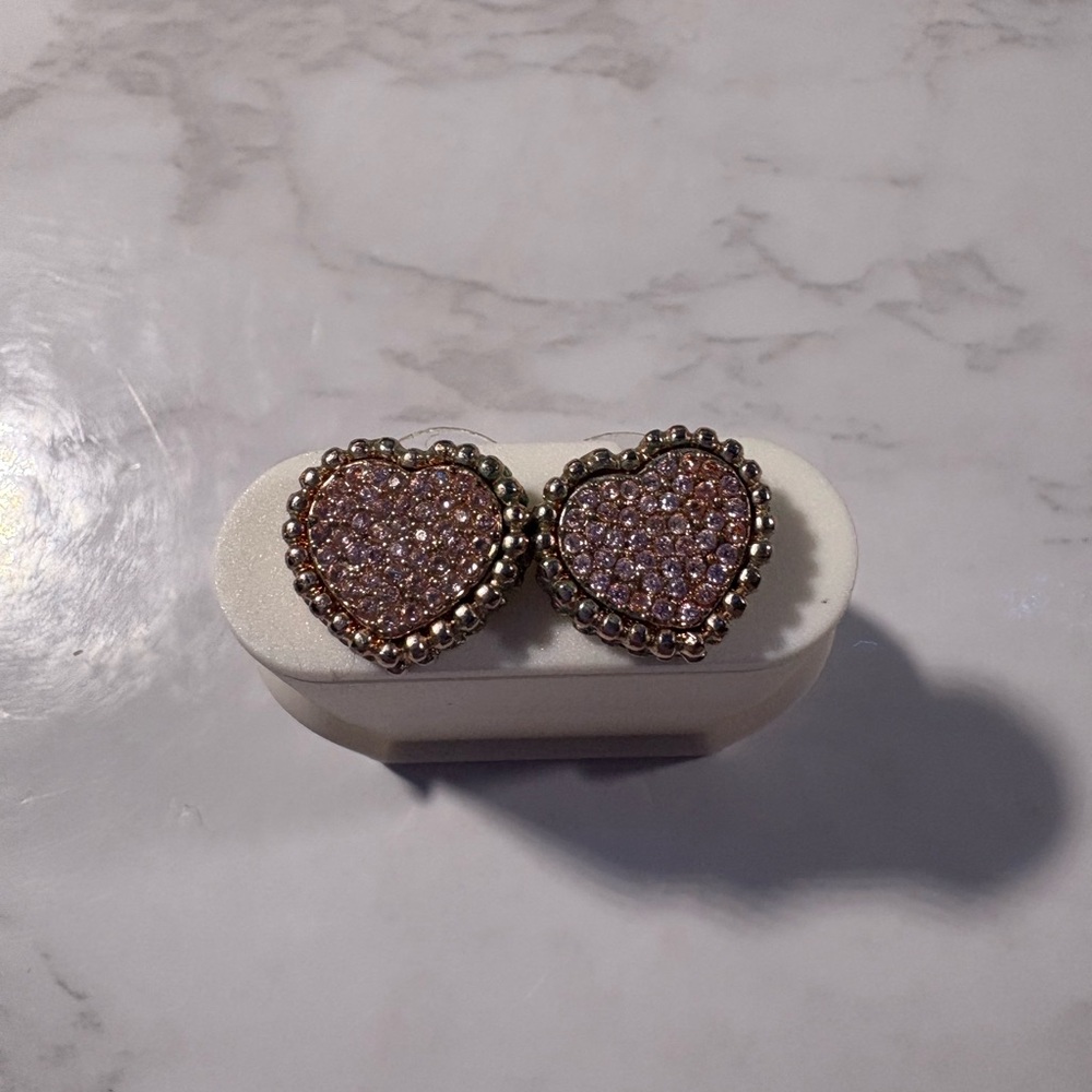Betsey Johnson Gold Heart Stud Earrings